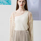 mesh layered top-cream - ＠SEOUL