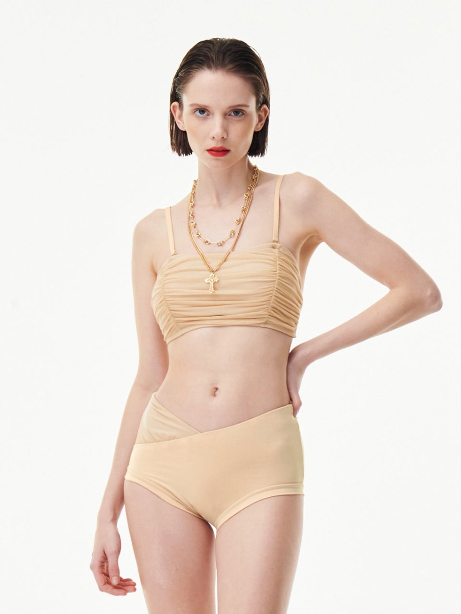 MESH TUBE TOP POLKINI SET_SKIN BEIGE - ＠SEOUL