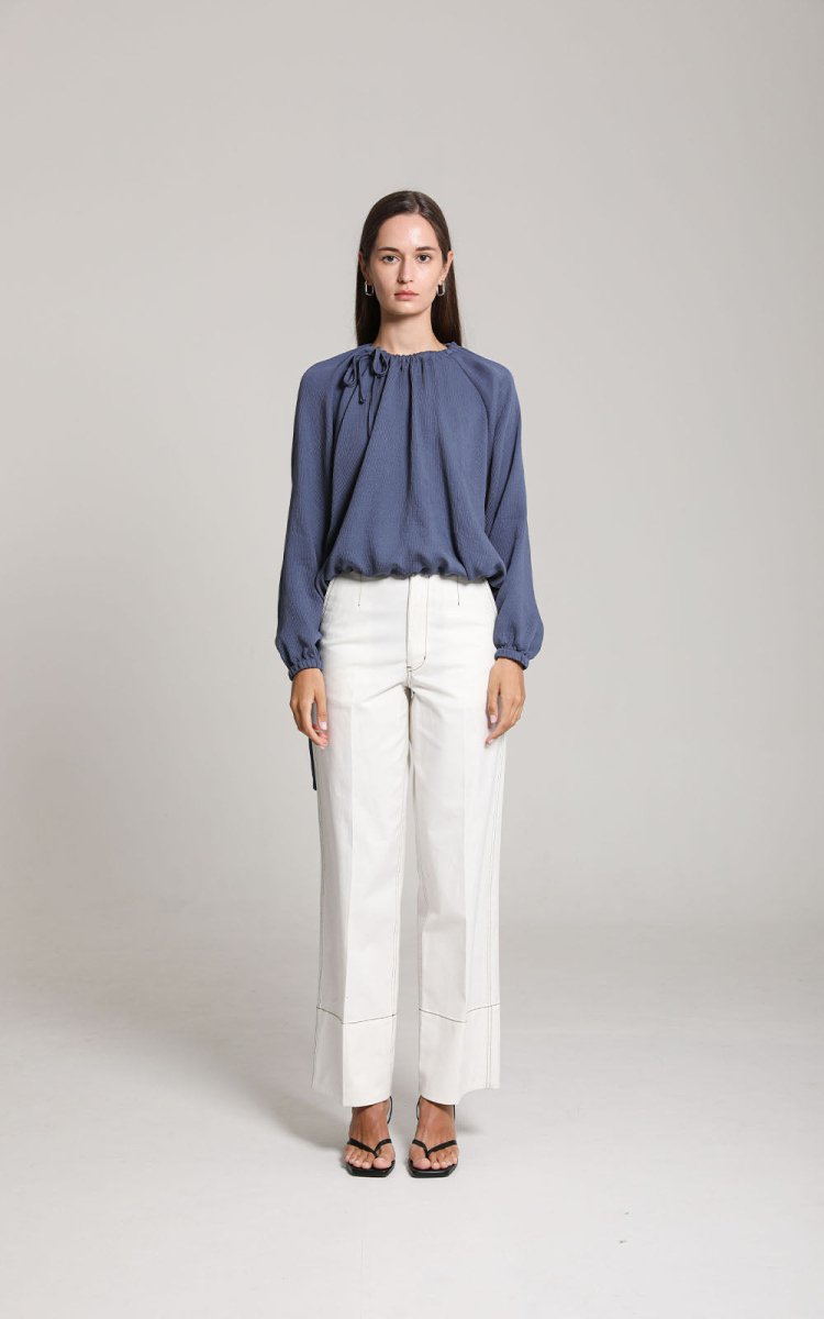 Millan Blouse Blue - ＠SEOUL