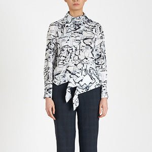 Modern Structure Satin Blouse [モダンストラクチャーサテンブラウス] [モダンストラクチャーシェイプのシャティンブラウス - ＠SEOUL