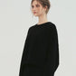 MONOPHOBIA SHORT SWEATSHIRT WITH CUTTING DETAIL - ＠SEOUL