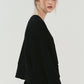 MONOPHOBIA SHORT SWEATSHIRT WITH CUTTING DETAIL - ＠SEOUL