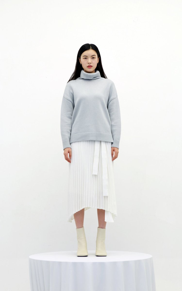 Morgan Knit Top Blue - ＠SEOUL