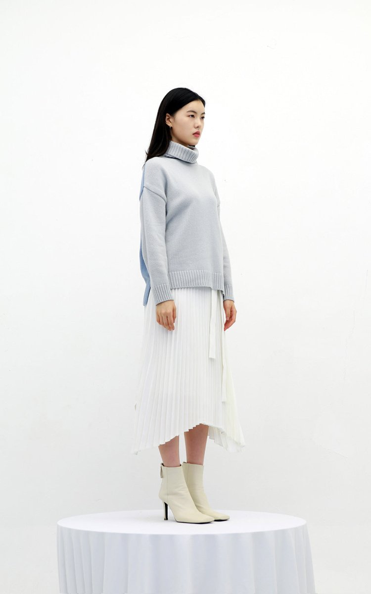 Morgan Knit Top Blue - ＠SEOUL