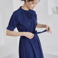 NECK STRING SHIRT ONE-PIECE_NAVY - ＠SEOUL