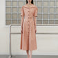 OPEN COLLAR A-LINE DRESS_CORAL - ＠SEOUL