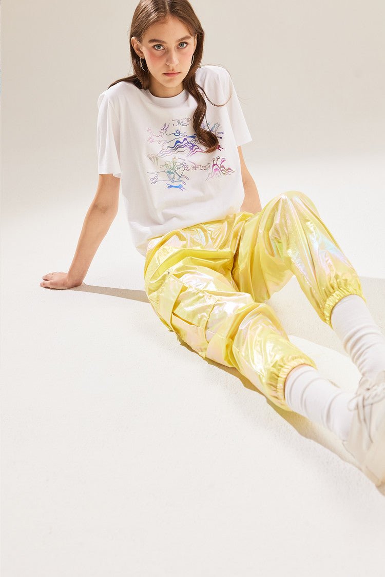 Pearl jogger pants Lemon yellow - ＠SEOUL