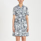 Printed Shirts-Dress with Piping Tape [パイピングディティールプリントシャツドレス] [パイピングディティールプリントシャツドレス - ＠SEOUL