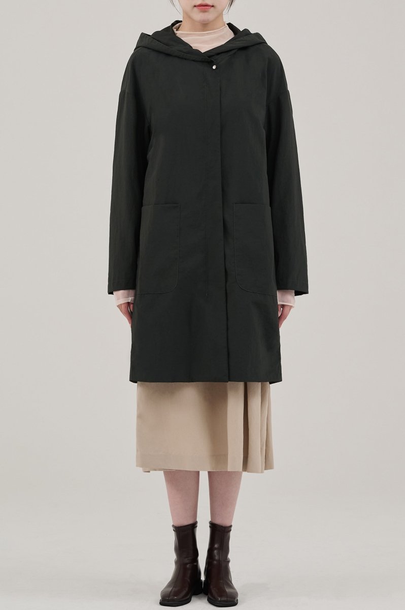 RECYCLED NYLON HOOD JACKET-charcoal - ＠SEOUL