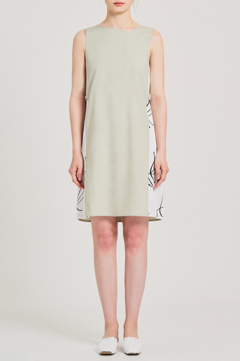 SATIN TENT SLEEVELESS DRESS-ミント - ＠SEOUL