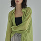 SeeThrough Rinkle Blouse -Yellow Green - ＠SEOUL