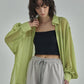 SeeThrough Rinkle Blouse -Yellow Green - ＠SEOUL