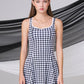 SHAPE ONE-PIECE SWIMSUIT_CHECKED BLACK - ＠SEOUL