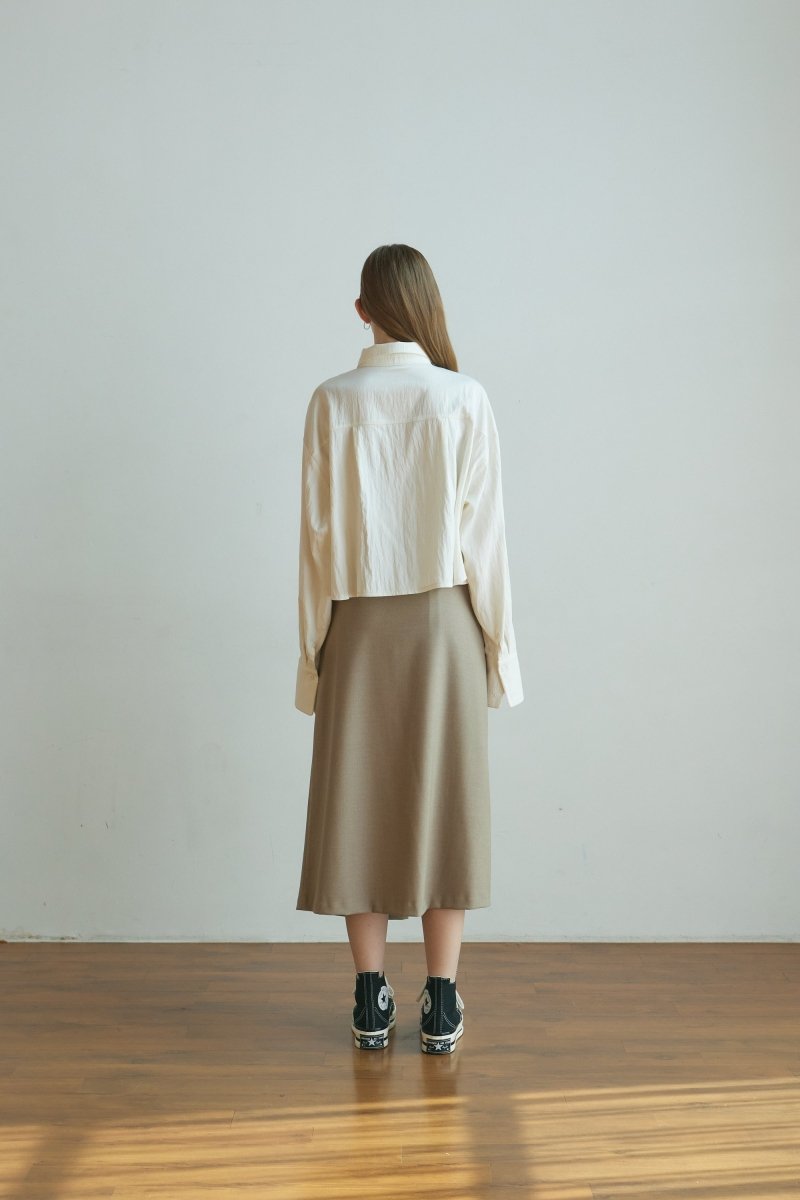 Shirring Layered Blouse-ivory - ＠SEOUL