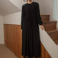SHIRRING ROMANTIC LONG ONE-PIECE_BLACK - ＠SEOUL