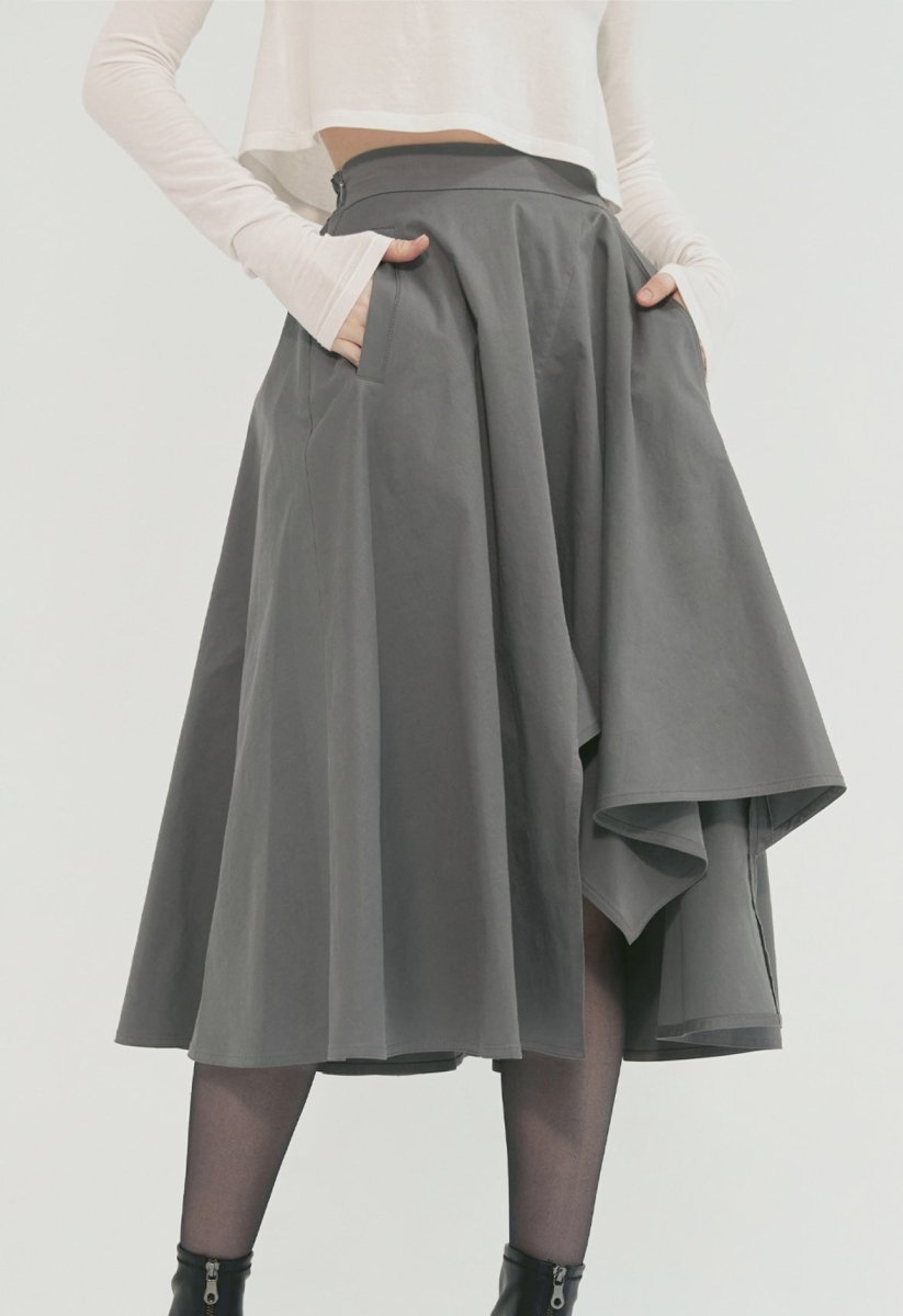 SKIRT WITH ASYMMETRICAL CUTTING DETAIL - ＠SEOUL