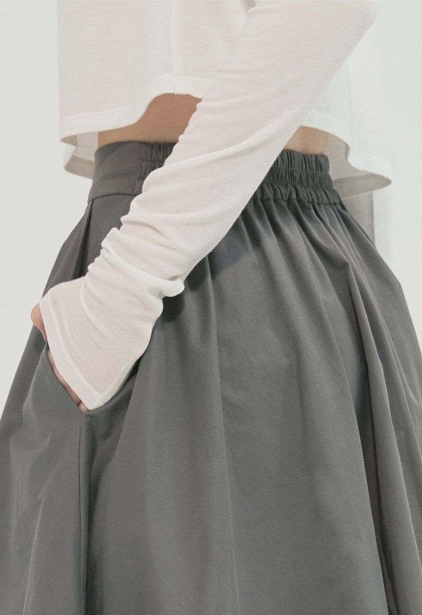 SKIRT WITH ASYMMETRICAL CUTTING DETAIL - ＠SEOUL