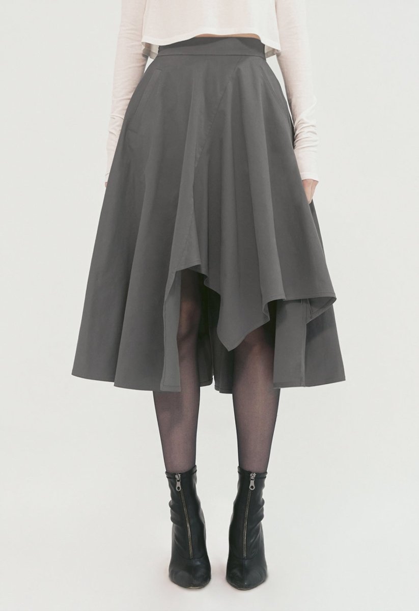 SKIRT WITH ASYMMETRICAL CUTTING DETAIL - ＠SEOUL