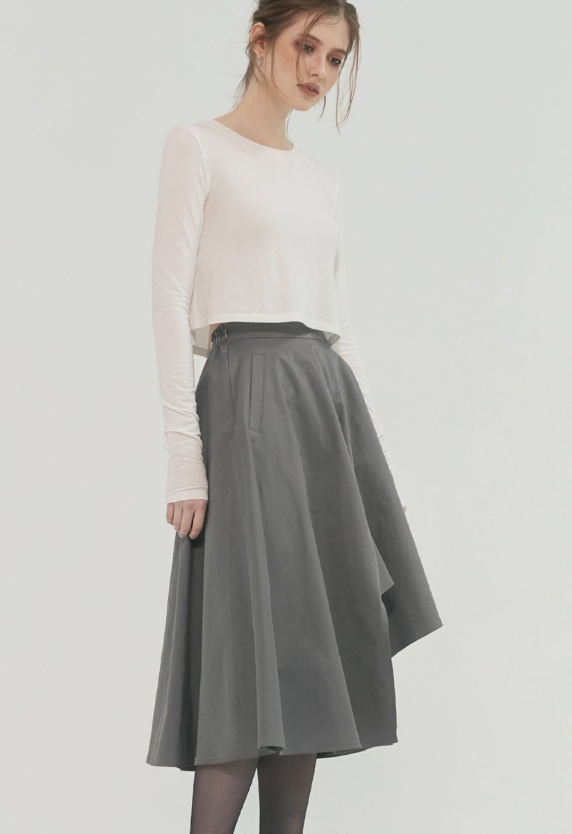 SKIRT WITH ASYMMETRICAL CUTTING DETAIL - ＠SEOUL