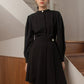 SLC GOLD BUTTON WRAP ONE-PIECE_BLACK - ＠SEOUL