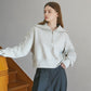 Square Zip-Up Sweatshirt-oatmeal - ＠SEOUL