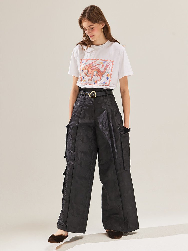 Super wide cargo pants_Black - ＠SEOUL