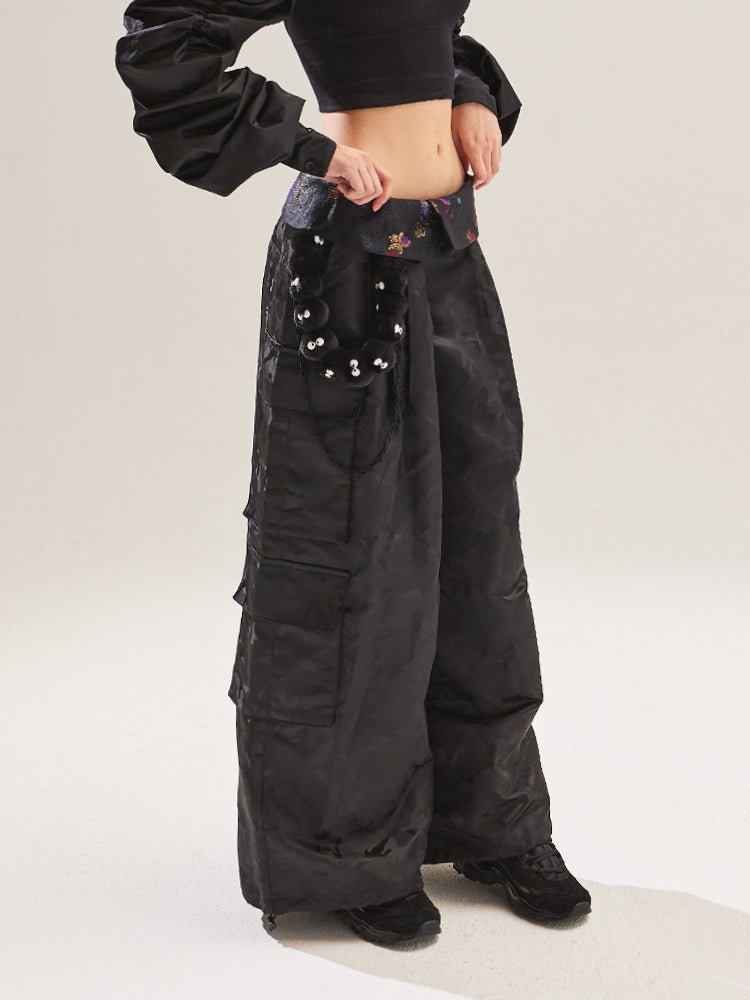 Super wide cargo pants_Black - ＠SEOUL