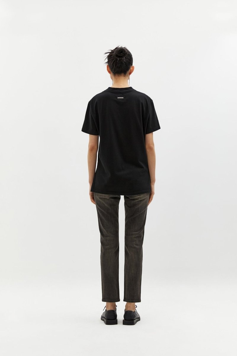 レギュラーフィット モックネック コットンTシャツ (ブラック) - ＠SEOUL