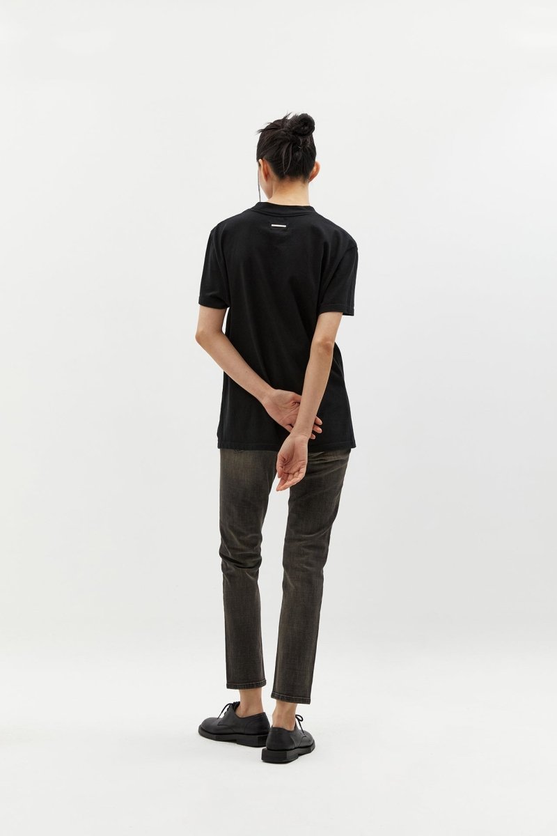 レギュラーフィット モックネック コットンTシャツ (ブラック) - ＠SEOUL