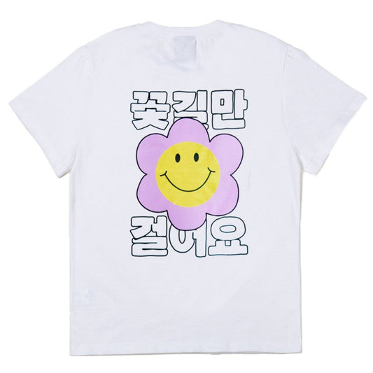 花道半袖Tシャツホワイト Flower Standard-fit short sleeve T-shirts (White) - ＠SEOUL