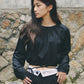 TIE-UP WAIST BLOUSE_BLACK - ＠SEOUL