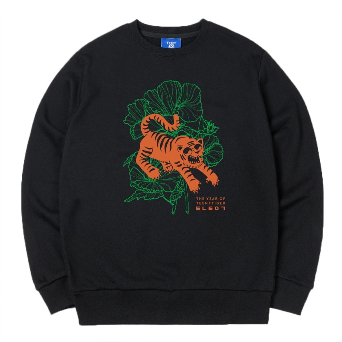 虎とムグンファマンツーマンブラック Tiger and Flower\"Mugunghwa\" sweatshirt (ブラック) - ＠SEOUL