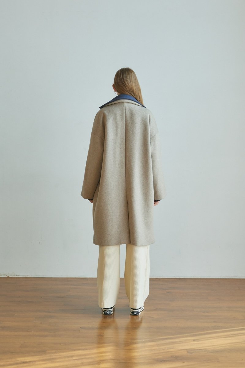 Two-Pocket Wool Coat -Beige - ＠SEOUL