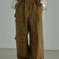 two-way nylon wide cargo pants- Olive brown - ＠SEOUL