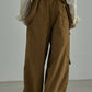 two-way nylon wide cargo pants- Olive brown - ＠SEOUL
