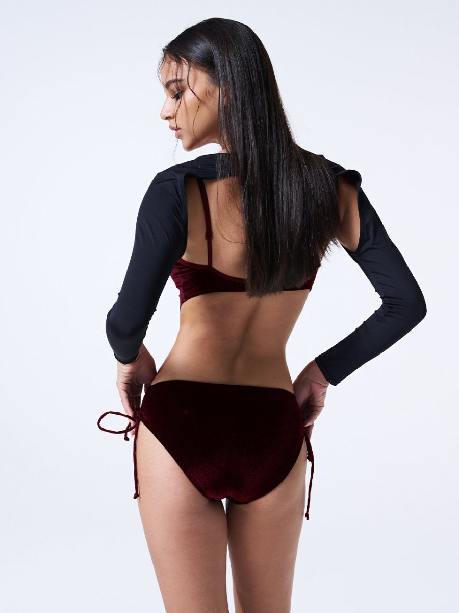 WAFFLE VELVET MONOKINI_WINE - ＠SEOUL