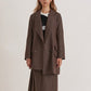Wool Nietzsche Asymmetric Structural Half-Coat_PURPLE-CHECK [ウールニーチェ非対称構造的なハーフコート］ - ＠SEOUL